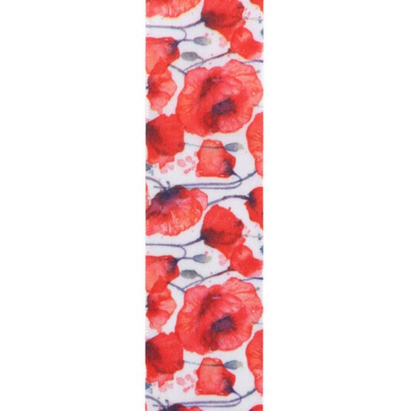 Poppy Flowers Offray Ribbon, 1-1/2" x 10 yards - Picture 3 of 3
